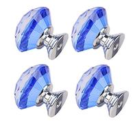 PETITES ECREVISSES Lot de 10 Poignées Bouton en Verre Cristal Diamant pour Placard Tiroir Porte,30mm(Lot de 10) (Bleu)