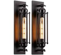 PETITES ECREVISSES Lot de 2 Appliques murales industrielles Noires Lampes Murales Vintages E27 Spots muraux Intérieures luminaires Murales en Métal 48cm pour Chambre Salles à manger Couloirs Salon
