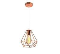 PETITES ECREVISSES Moderne Lustre Suspension Forme Diamant, Lampe de Plafond Abat-Jour Luminaire Métal Style industrielle Décor,Or Rose