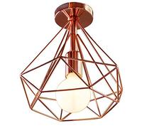 PETITES ECREVISSES Plafonnier Industrielle Rétro en Cube Métal Vintage Suspension luminaire DIY Lustre Abat-Jour pour Salon Chambre Café Bar Restaurent Salle à Manger,or rose