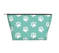 Petites Empreintes de Pattes de Chien sur Bleu, Trousse de Toilette Trousse de Maquillage Sac à cosmétiques Trousse de Toilette de Voyage Portable