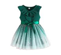 Petites Enfant Fille Été Robe Tulle sans Manches Col V Robes Tutu Mariage Anniversaire Cake Smash Robe Soirée Princesse Fête Jupe d'anniversaire Ceremonie Mariage Fête Robes Princesse Enfant