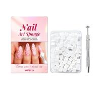 Petites Éponges pour Ongles | 100 Pièces Fournitures de Beauté Douces Carrées avec Stylo Préhenseur | Éponges pour Design d'Ongles,pour Soin des Pieds Manucure Art des Ongles Fêtes Mariage Voyage Quot
