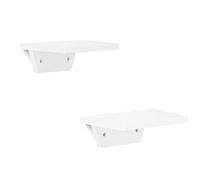 Petites étagères murales flottantes,étagère murale trapézoïdale pour plantes,haut-parleur,lampe de table,rebords décoratifs en bois chic pour salon,chambre,cuisine,pin,15 x 20 cm,lot de 2(blanche)