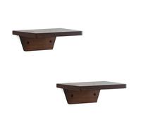Petites étagères murales flottantes,étagère murale trapézoïdale pour plantes,haut-parleur,lampe de table,rebords décoratifs en bois chic pour salon,chambre,cuisine,pin,15 x 20 cm,lot de 2(noix)