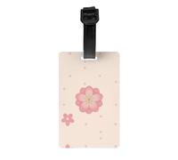 Petites étiquettes de bagage imprimées de fleurs de cerisier roses avec couverture de confidentialité arrière intégrale - Étiquettes d'identification en PVC durable pour valises, sacs à dos