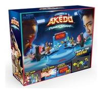 Akedo Arène Triple Coup pour Combats en équipe des légendes Powerstorm avec Plus de 40 Effets sonores de Combat, Un Tableau des Scores Lumineux et 2 Figurines Miniatures de Combat Exclusives