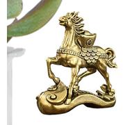 Petites figurines de cheval - Nouvel An chinois 2026 en laiton - Sculpture de table de mascotte de cheval chinois pour les vacances, le printemps, le festival, la richesse, le succès, la fortune, la