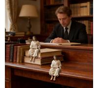 Petites figurines de Jésus, figurine de compagnon de bureau en résine, statue de Jésus-Christ assis faite à la main avec signe Je suis toujours avec vous, décoration religieuse spirituelle de bureau