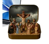 Petites figurines de Jésus | Scène religieuse amusante et réaliste | Scène de résurrection de souffrance | Pour maison, appartement, chambre, salon, bureau, étagère, bureau, ferme, voyage