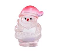 Petites figurines de Père Noël, décorations miniatures en résine transparente, figurines de Noël qui brillent dans le noir avec des détails festifs pour jardin féerique, scènes miniatures, utilisation