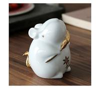 Petites Figurines de Table décoratives Faites à la Main en céramique avec Rat du Zodiaque, décoration de Bureau, décoration créative Chinoise pour la Maison, Le Salon, l'étagère (Couleur B, Taille