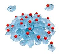 Petites figurines en résine | 60 statuettes-jouets de phoques mignons qui brillent dans le noir | mini animaux en résine | pour ferme, bureau, table, maison et tout extérieur