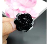 Petites fleurs 3D faites à la main, 10 pièces, paillettes appliquées, bricolage, couture sur patchs pour vêtements, perles, noir et blanc