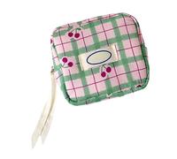 Petites grilles de voyage à motif de fruits, trousse de rangement multi-compartiments pour articles de toilette, bijoux, fournitures de bureau, en polyester et coton, Grille verte, Beauté de masse