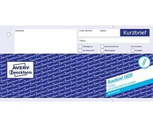 Petites lettres Avery Zweckform 1020 (1/3 A4, avec 1 feuille de papier bleu, 100 feuilles) - Blanc