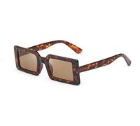 Petites Lunettes de Soleil carrées pour Hommes et Femmes pour la Mode rectangulaire des Verres de Protection Solaire rétro (Flocons de thé à Fleurs de Haricots)