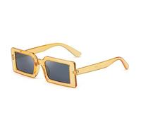 Petites Lunettes de Soleil carrées pour Hommes et Femmes pour la Mode rectangulaire des Verres de Protection Solaire rétro (Flocons de thé à Fleurs de Haricots)