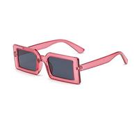 Petites Lunettes de Soleil carrées pour Hommes et Femmes pour la Mode rectangulaire des Verres de Protection Solaire rétro (Flocons de thé à Fleurs de Haricots)