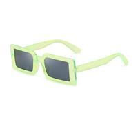 Petites Lunettes de Soleil carrées pour Hommes et Femmes pour la Mode rectangulaire des Verres de Protection Solaire rétro (Flocons de thé à Fleurs de Haricots)