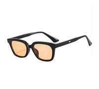 Petites lunettes de soleil carrées tendance tendance protection UV lunettes, Cadre noir flocons d'orange