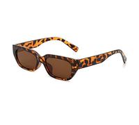 Petites lunettes de soleil polygonales carrées pour homme et femme avec protection UV Lunettes de soleil décoratives personnalisées, Flocons de thé avec cadre écaille de tortue