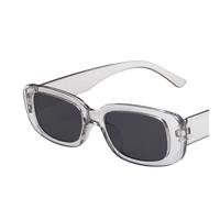 Petites lunettes de soleil rectangulaires ovales vintage carrées anti-éblouissement avec protection UV400, 09 Gris clair, Taille unique