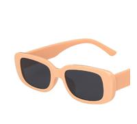 Petites lunettes de soleil rectangulaires pour femme, ovales, vintage, carrées, anti-éblouissement, UV400, 08, orange et rose