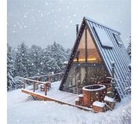 Petites maisons à vivre pour adultes, cabine modulaire préfabriquée à cadre en A - Petite maison triangulaire moderne avec grenier et isolation thermique, idéale pour la vie dans le jardin ou les