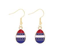 Petites Mini d'Oreilles Pendentif Drapeau Rouge Bleu Léger Mode Gouttes Chapeau Forme D'étoile Triangulaires avec en Acier (U, One Size)