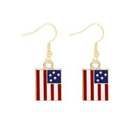 Petites Mini d'Oreilles Pendentif Drapeau Rouge Bleu Léger Mode Gouttes Chapeau Forme D'étoile Triangulaires avec en Acier (W, One Size)
