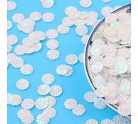 Petites paillettes mates 9 mm en vrac pour décoration de mariage/artisanat, accessoires pour femmes, paillettes 10 g/20 g - Blanc - 9 mm 50 g