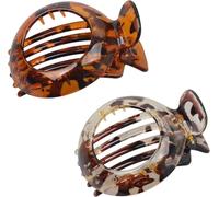 Petites pinces à cheveux pour cheveux fins, antidérapantes et plates, forte tenue résistante, motif marron clair, accessoires de cheveux quotidiens pour femmes et filles (ensemble D, lot de 2)