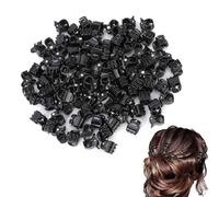 Petites pinces à cheveux pour femmes, dames et filles, 100 mini pinces à cheveux en plastique noir avec forte adhérence, reste en place sans tirer ni s'accrocher