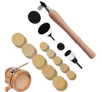 Petites ponceuses pour espaces restreints, ponceuse à bol | Kit de disques abrasifs pour ponceuse à bol - Ponceuse artisanale, outil de ponçage du bois avec long manche en bois dur pour le travail du