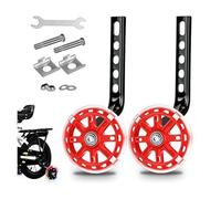 Petites Roues Vélo Enfant 12 14 16 18 20 Pouces, Stabilisateurs de Vélo Réglables avec Roues Lumineuses LED, Kit de Support Robuste pour Vélos à Vitesse(Red)