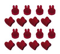 Petites Rouge Pinces à Griffes Cœur et Tête de Lapin, Lot de 16 | Revêtement en Tissu, Format Compact, Dents Solides, pour Routine du Matin Cuisine