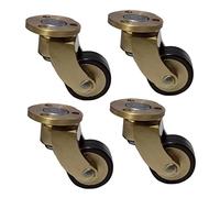 Petites roulettes pivotantes Antiques en Laiton Massif Poli, roulettes en Caoutchouc rotatives à 360°, avec vis, Remplacement pour Meubles, canapé, Chaise, Armoire, Charge 150 kg, Lot de 4 (