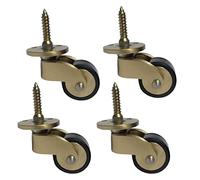 Petites roulettes pivotantes Antiques en Laiton Massif Poli, roulettes en Caoutchouc rotatives à 360°, avec vis, Remplacement pour Meubles, canapé, Chaise, Armoire, Charge 150 kg, Lot de 4 (