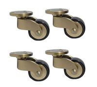 Petites roulettes pivotantes Antiques en Laiton Poli Massif, roulettes en Caoutchouc rotatives à 360°, avec vis, Remplacement pour Meubles, canapé, Chaise, Armoire, Charge 150 kg, Lot de 4 (