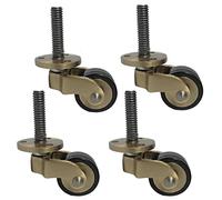Petites roulettes pivotantes Antiques en Laiton Poli Massif, roulettes en Caoutchouc rotatives à 360°, avec vis, Remplacement pour Meubles, canapé, Chaise, Armoire, Charge 150 kg, Lot de 4 (