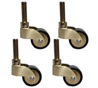 Petites roulettes pivotantes Antiques en Laiton Poli Massif, roulettes en Caoutchouc rotatives à 360°, avec vis, Remplacement pour Meubles, canapé, Chaise, Armoire, Charge 150 kg, Lot de 4 (