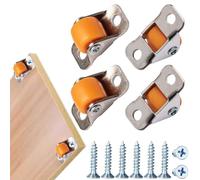 Petites Roulettes pour Meubles en Caoutchouc Directionnelles Fixes avec Plaque Roulette Meuble Roulette Fixe pour Appareils,Meubles,Chariot,Caisses à Outils,4 Pièces,Orangé