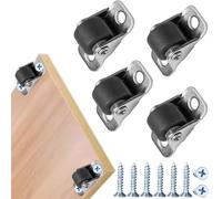 Petites Roulettes pour Meubles en Caoutchouc Directionnelles Fixes avec Plaque Roulette Meuble Roulette Fixe pour Appareils,Meubles,Chariot,Caisses à Outils 4 Pièces,Noir