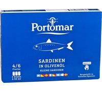 Petites sardines à l'huile d'olive avec peau et avec arêtes (plain), 3 x 50g boîte