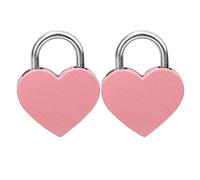 Petites Serrures avec Clés Serrure Coeur et Serrures à Clavier Mini Serrures Cadenas 30x39mm(Rose)