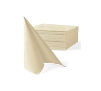 Petites Serviettes Cocktail de Table en Papier Gaufré, Double Épaisseur, 25 x 25 cm, Blanc, Lot de 40 (Beige Lin)