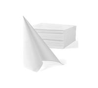 Petites Serviettes Cocktail de Table en Papier Gaufré, Double Épaisseur, 25 x 25 cm, Blanc, Lot de 40 (Blanc)
