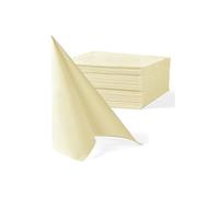 Petites Serviettes Cocktail de Table en Papier Gaufré, Double Épaisseur, 25 x 25 cm, Blanc, Lot de 40 (Ivoire)