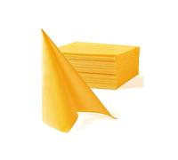 Petites Serviettes Cocktail de Table en Papier Gaufré, Double Épaisseur, 25 x 25 cm, Blanc, Lot de 40 (Jaune Moutarde)